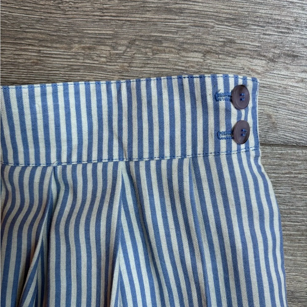Vintage Prophecy Blue White Stripe Pleated Long Skirt 28” Waist Small Maxi USA - Picture 4 of 10